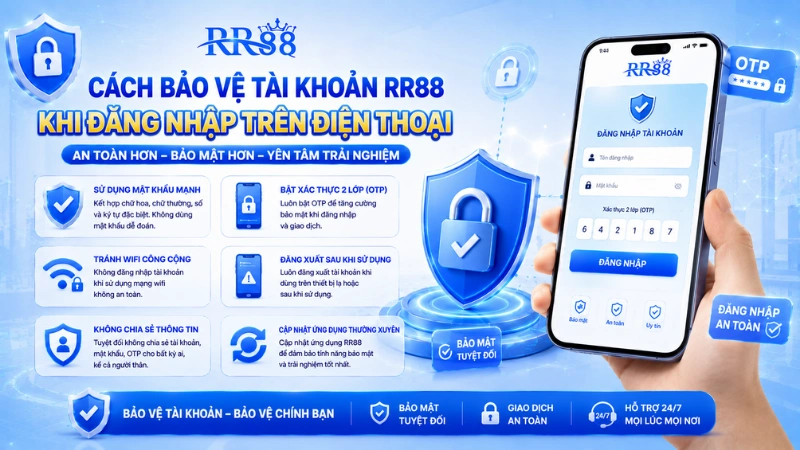 Bảo Vệ Tài Khoản RR88 Trên Điện Thoại Khi Đăng Nhập